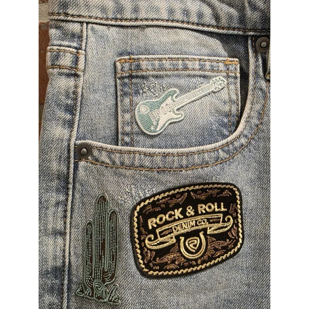 Rock and Roll Denim Womens 36×27 High Rise Straight Cropped‎ Jeans